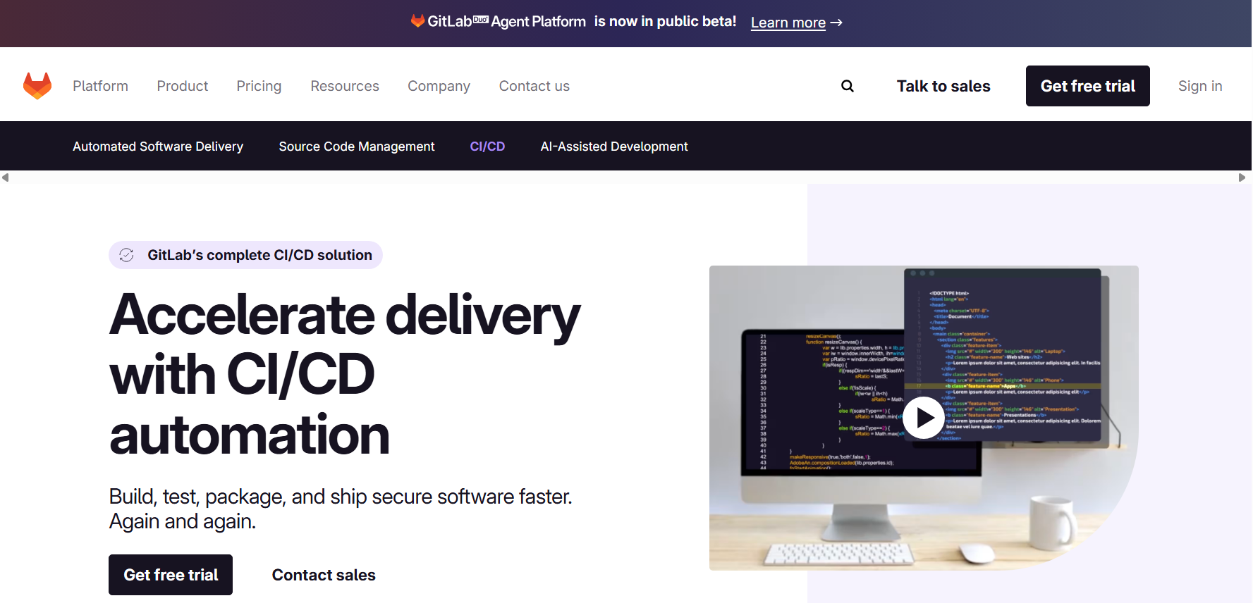 gitlab homepage
